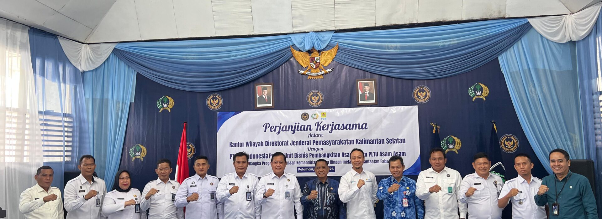 Kakanwil Ditjenpas Kalsel Hadiri Penandatanganan Kerja Sama Rutan Pelaihari dan PLTU Asam-Asam; Kalapas Narkotika Karang Intan Turut Dukung